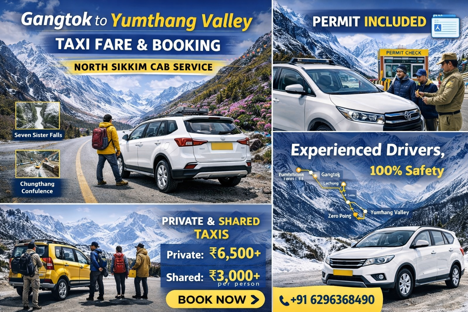 Gangtok to Yumthang Valley Taxi Fare & Booking | North Sikkim Cab Service
